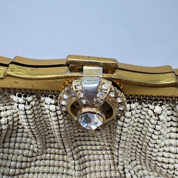 Whiting & Davis Co Mesh Bag USA Made‎ Art Deco Jeweled Closure Vintage - Picture 15 of 16
